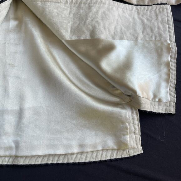 Linea Louis Dell'Olio Jacket Blazer Women Small Linen Embroidered Cream - Picture 5 of 12